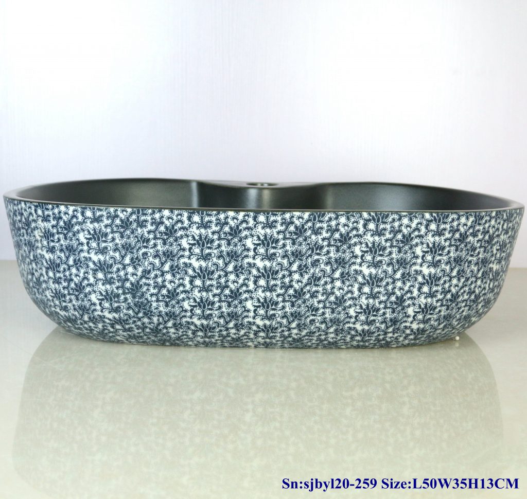 sjbyl20-259-（椭圆带孔）内黑小芽-1024x970 sjby120-259 Jingdezhen Hand painted ceramic washbasin with black buds inside - shengjiang  ceramic  factory   porcelain art hand basin wash sink
