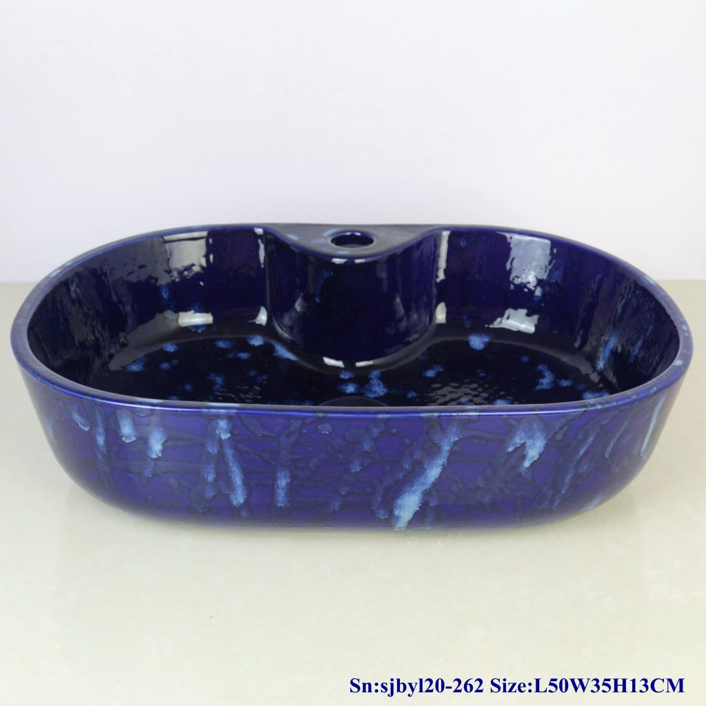 sjbyl20-262-（椭圆带孔）蓝色极光-1024x1024 sjby120-262 Jingdezhen Hand painted  Blue Aurora pattern ceramic washbasin - shengjiang  ceramic  factory   porcelain art hand basin wash sink