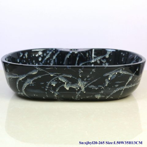 sjby120-265 Jingdezhen Hand painted Ceramic washbasin with Aurora Borealis pattern