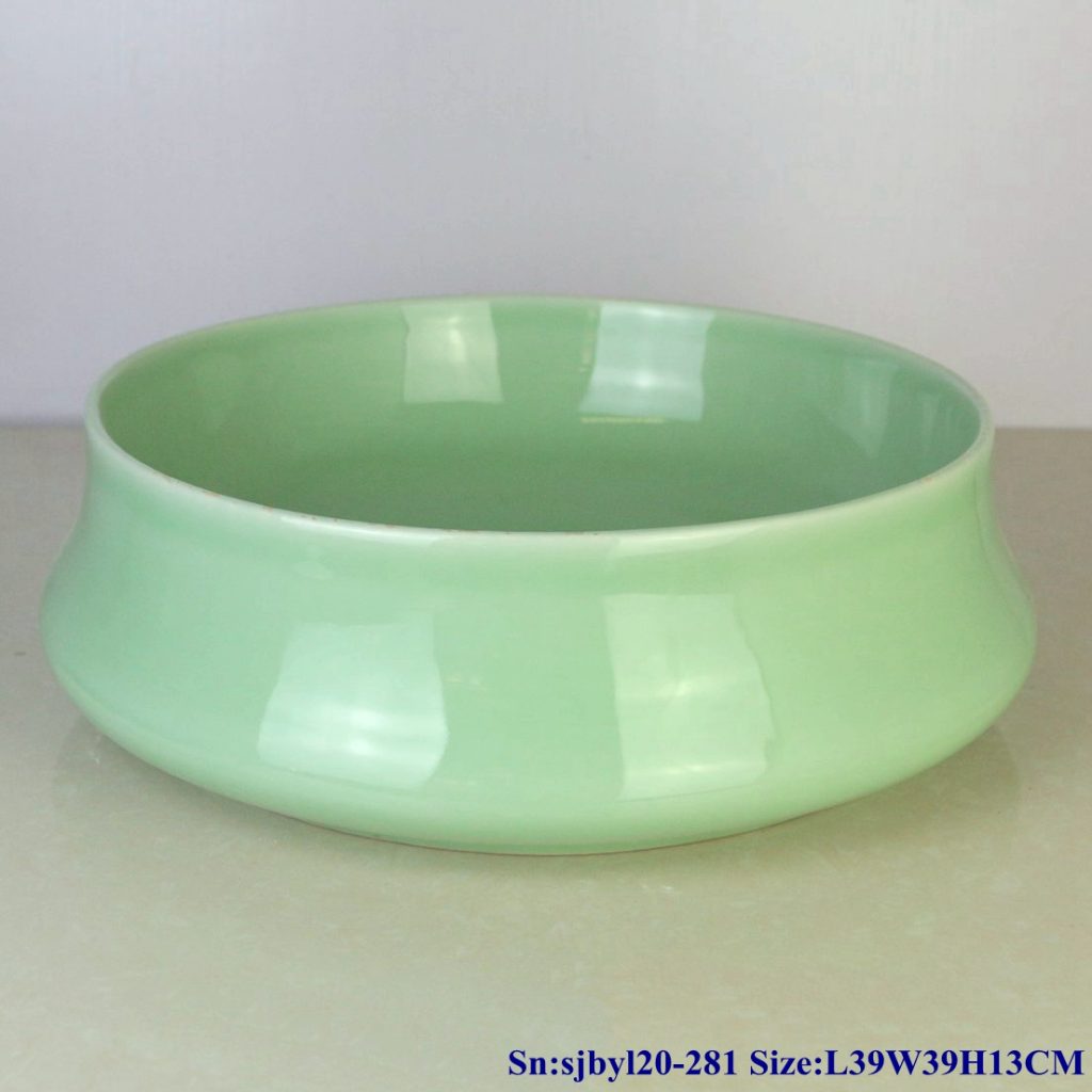 sjbyl20-281-玉青盆（3）100-1024x1024 sjby120-281 Jingdezhen Hand painted Jade green basin round ceramic washbasin - shengjiang  ceramic  factory   porcelain art hand basin wash sink