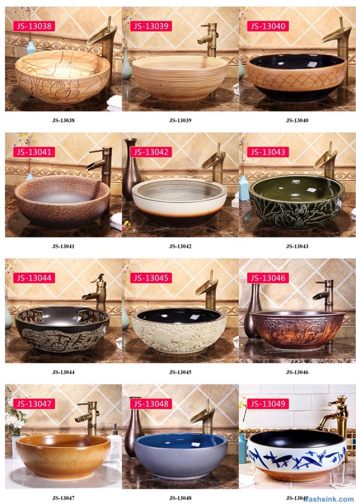 2020-VOL02-jingdezhen-shengjiang-ceramic-art-basin-washsink-brochure-JS-014-724x1024 Two wash basin catalogues produced by Shengjiang Ceramics Company will be released in 2020.9.14 - shengjiang  ceramic  factory   porcelain art hand basin wash sink