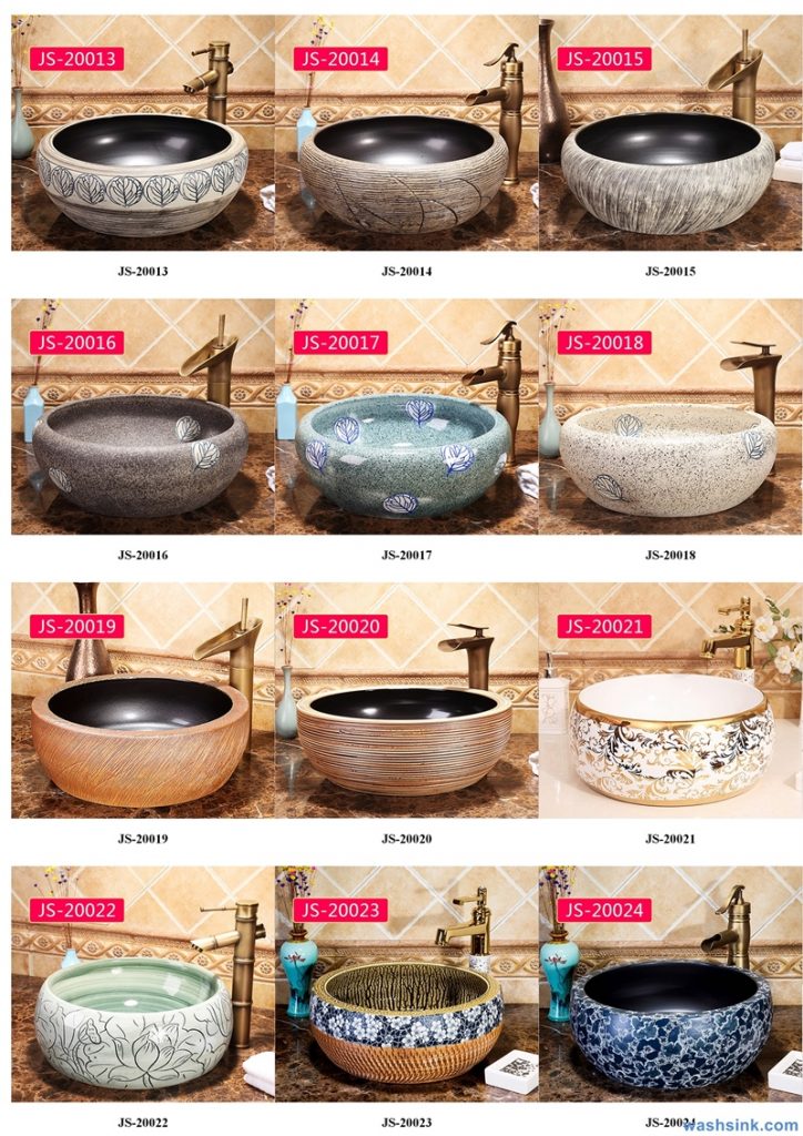 2020-VOL02-jingdezhen-shengjiang-ceramic-art-basin-washsink-brochure-JS-033-724x1024 Two wash basin catalogues produced by Shengjiang Ceramics Company will be released in 2020.9.14 - shengjiang  ceramic  factory   porcelain art hand basin wash sink