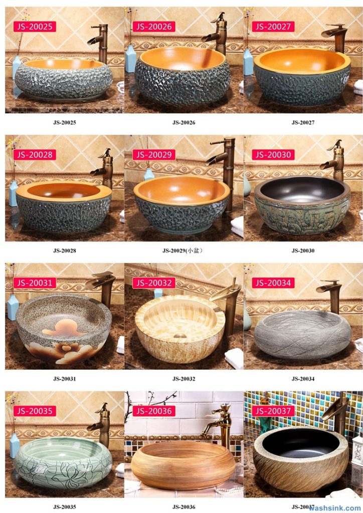 2020-VOL02-jingdezhen-shengjiang-ceramic-art-basin-washsink-brochure-JS-034-724x1024 Two wash basin catalogues produced by Shengjiang Ceramics Company will be released in 2020.9.14 - shengjiang  ceramic  factory   porcelain art hand basin wash sink
