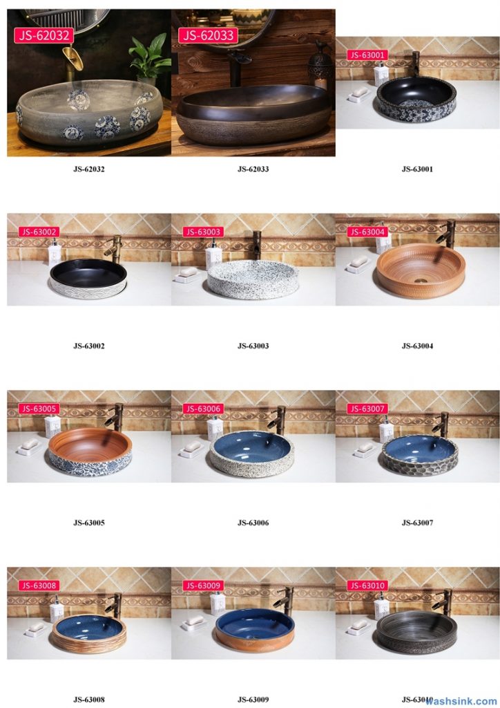 2020-VOL02-jingdezhen-shengjiang-ceramic-art-basin-washsink-brochure-JS-059-724x1024 Two wash basin catalogues produced by Shengjiang Ceramics Company will be released in 2020.9.14 - shengjiang  ceramic  factory   porcelain art hand basin wash sink