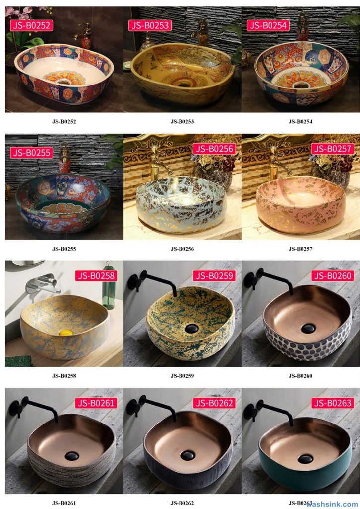 2020-VOL02-jingdezhen-shengjiang-ceramic-art-basin-washsink-brochure-JS-100-724x1024 Two wash basin catalogues produced by Shengjiang Ceramics Company will be released in 2020.9.14 - shengjiang  ceramic  factory   porcelain art hand basin wash sink