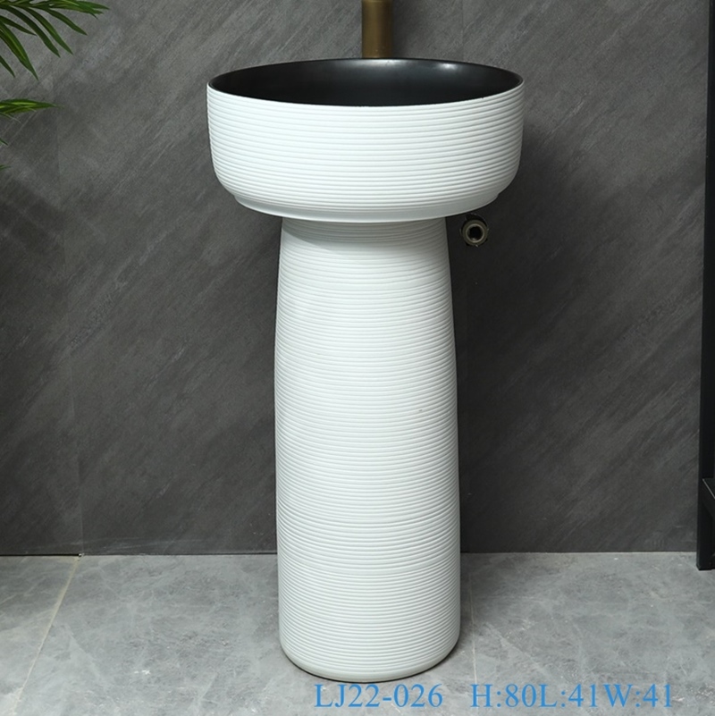 LJ22-026__6W5A8687-SNSIZE LJ22-026 Jingdezhen Ceramic Wash Basins White Color Glazed Counter top Hotel Bathroom Floor Stand Sink - shengjiang  ceramic  factory   porcelain art hand basin wash sink