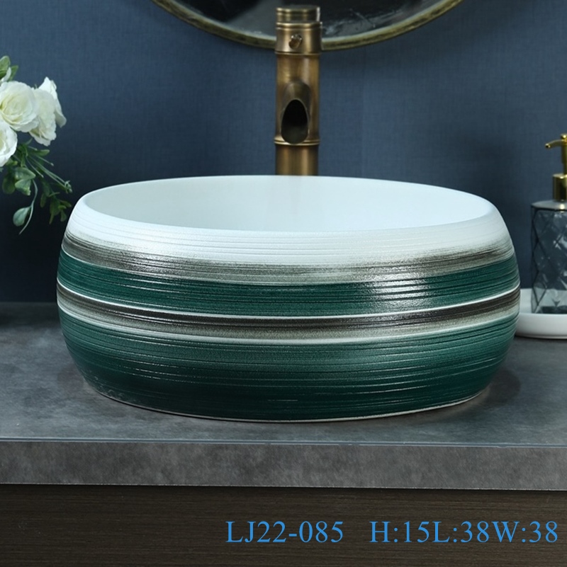 LJ22-085__6W5A5848-SNSIZE LJ22-084/LJ22-085 Vanity porcelain  wash basin  Jingdezhen chinese ceramic basin Bathroom sink￼￼ - shengjiang  ceramic  factory   porcelain art hand basin wash sink