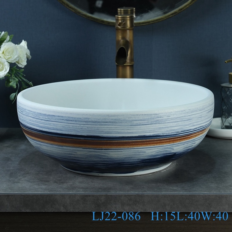 LJ22-086__6W5A5838-SNSIZE LJ22-086/LJ22-087 Jingdezhen Ceramic Bathroom Sink China Art Vintage Ceramic Basin Porcelain Wash Basin - shengjiang  ceramic  factory   porcelain art hand basin wash sink