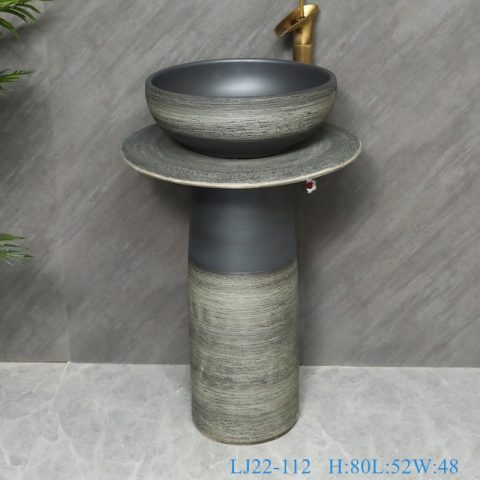 LJ22-112  Jingdezhen freestanding wash basin pedestal basin two piece basins traditional design
