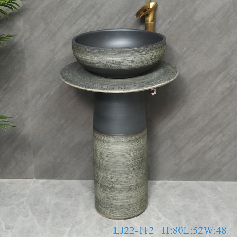 LJ22-112__6W5A5570-SNSIZE LJ22-112  Jingdezhen freestanding wash basin pedestal basin two piece basins traditional design - shengjiang  ceramic  factory   porcelain art hand basin wash sink