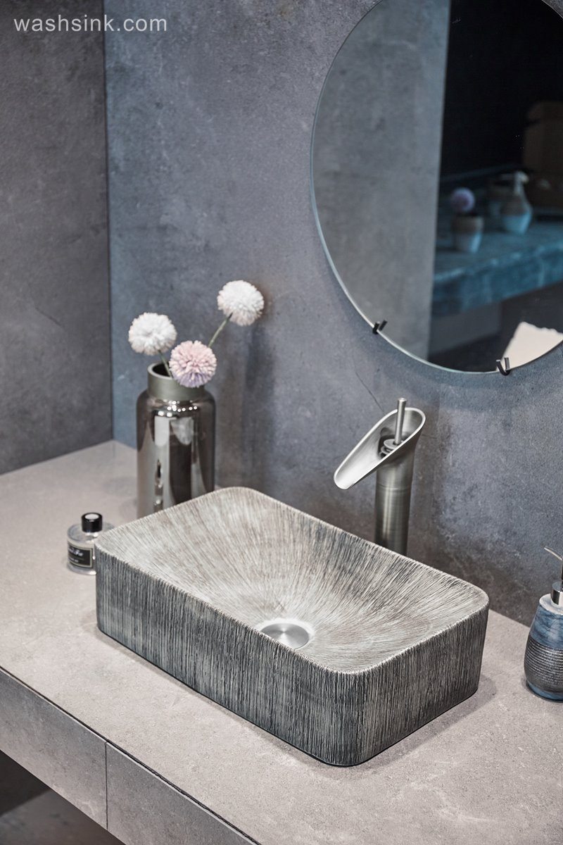 LJ24-005-BQ0A2888-1 LJ24-005  2024 The new excellent quality beautiful design square ceramic wash basin - shengjiang  ceramic  factory   porcelain art hand basin wash sink