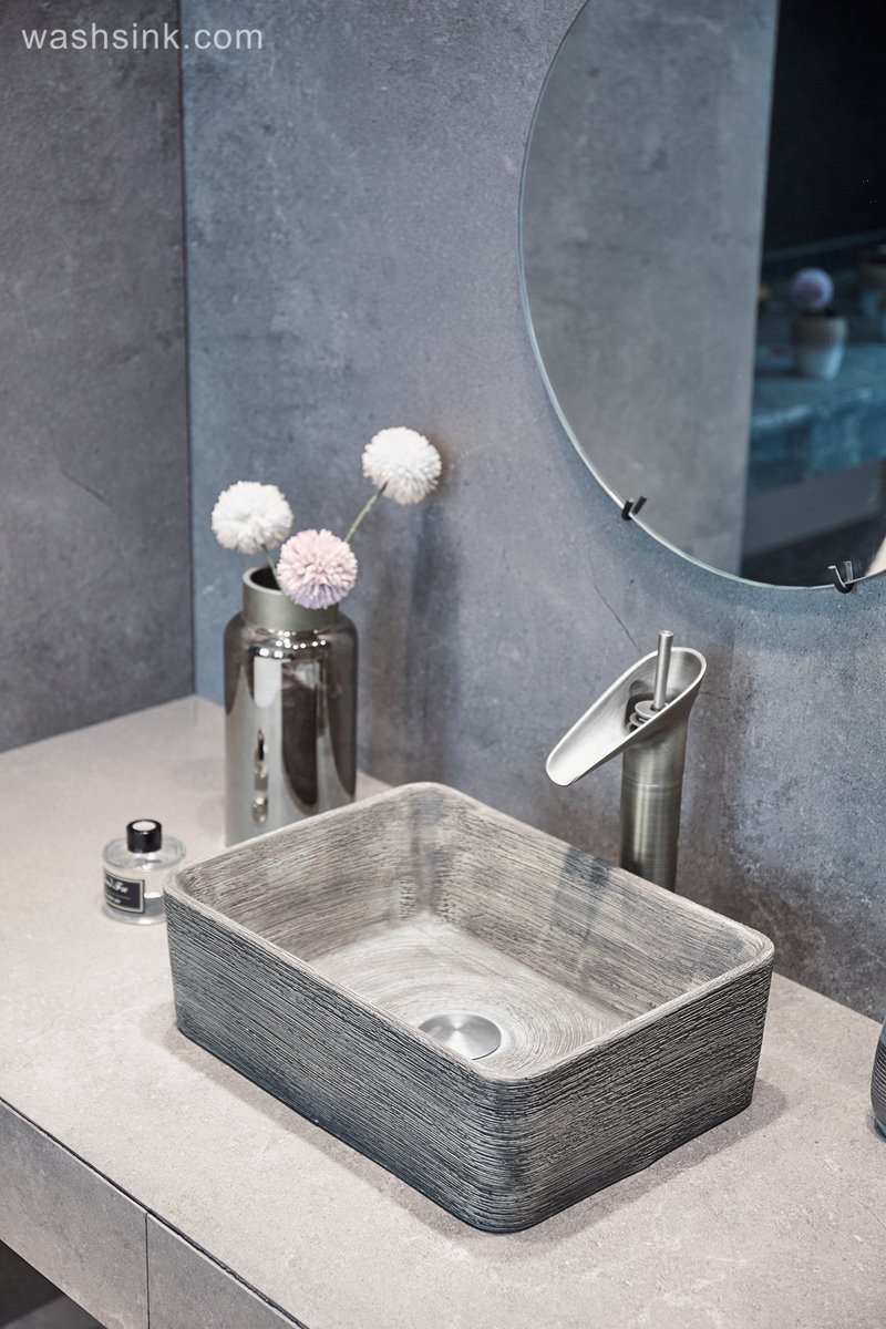 LJ24-006-BQ0A2922-1 LJ24-006  2024 New classic color square decoration ceramic wash basin - shengjiang  ceramic  factory   porcelain art hand basin wash sink