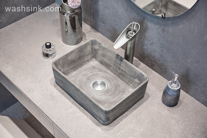 LJ24-006-BQ0A2923 LJ24-006  2024 New classic color square decoration ceramic wash basin - shengjiang  ceramic  factory   porcelain art hand basin wash sink