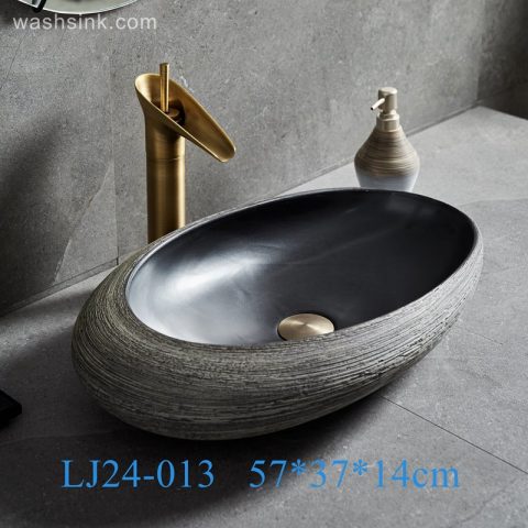 LJ24-0013  2024 The new cobblestone ceramic home furnishes beautiful and generous wash basin