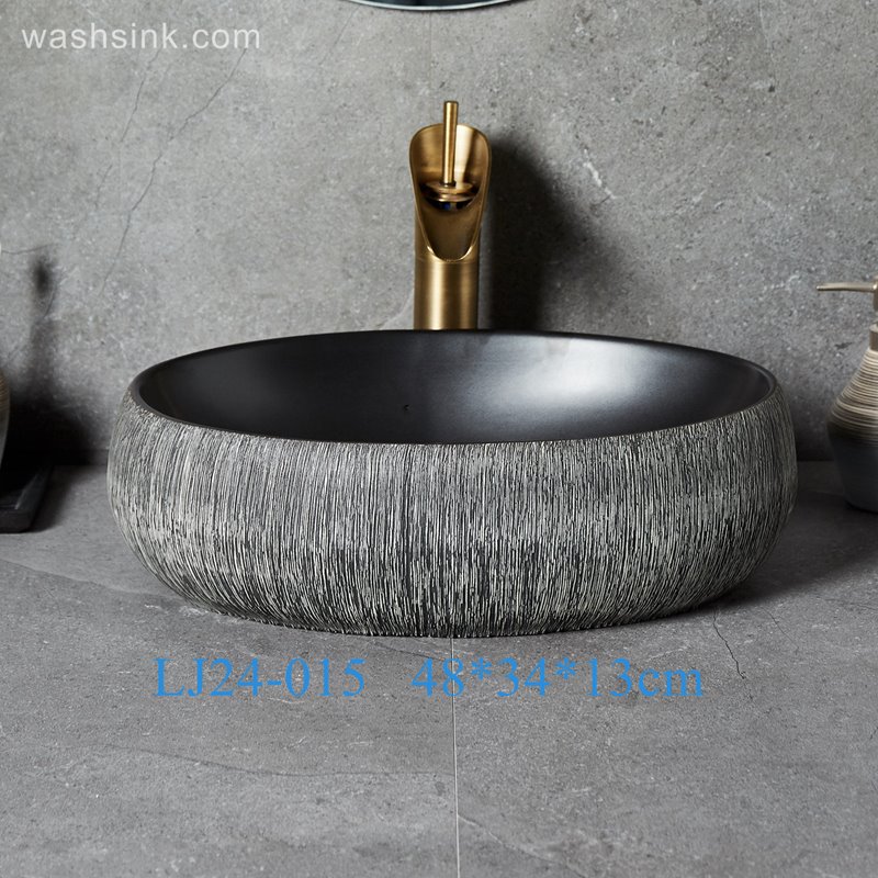 LJ24-015-BQ0A8849 LJ24-0015  2024 Creative design of gosling egg shape household commercial ceramic wash basin - shengjiang  ceramic  factory   porcelain art hand basin wash sink