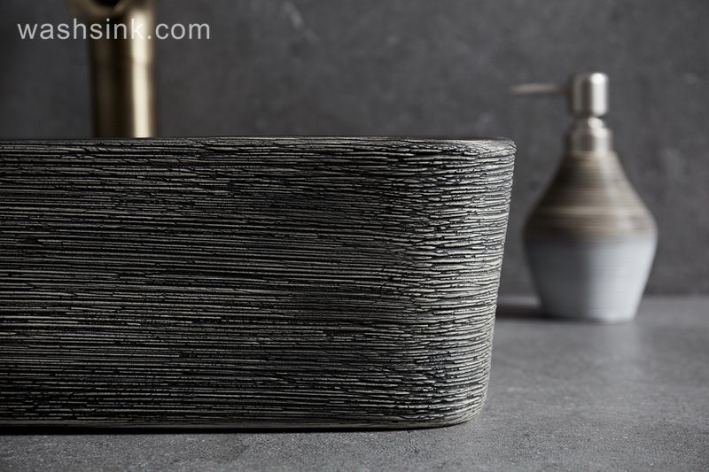 LJ24-016-BQ0A8867 LJ24-0016  2024 Rectangular design beautiful simple ceramic sink - shengjiang  ceramic  factory   porcelain art hand basin wash sink