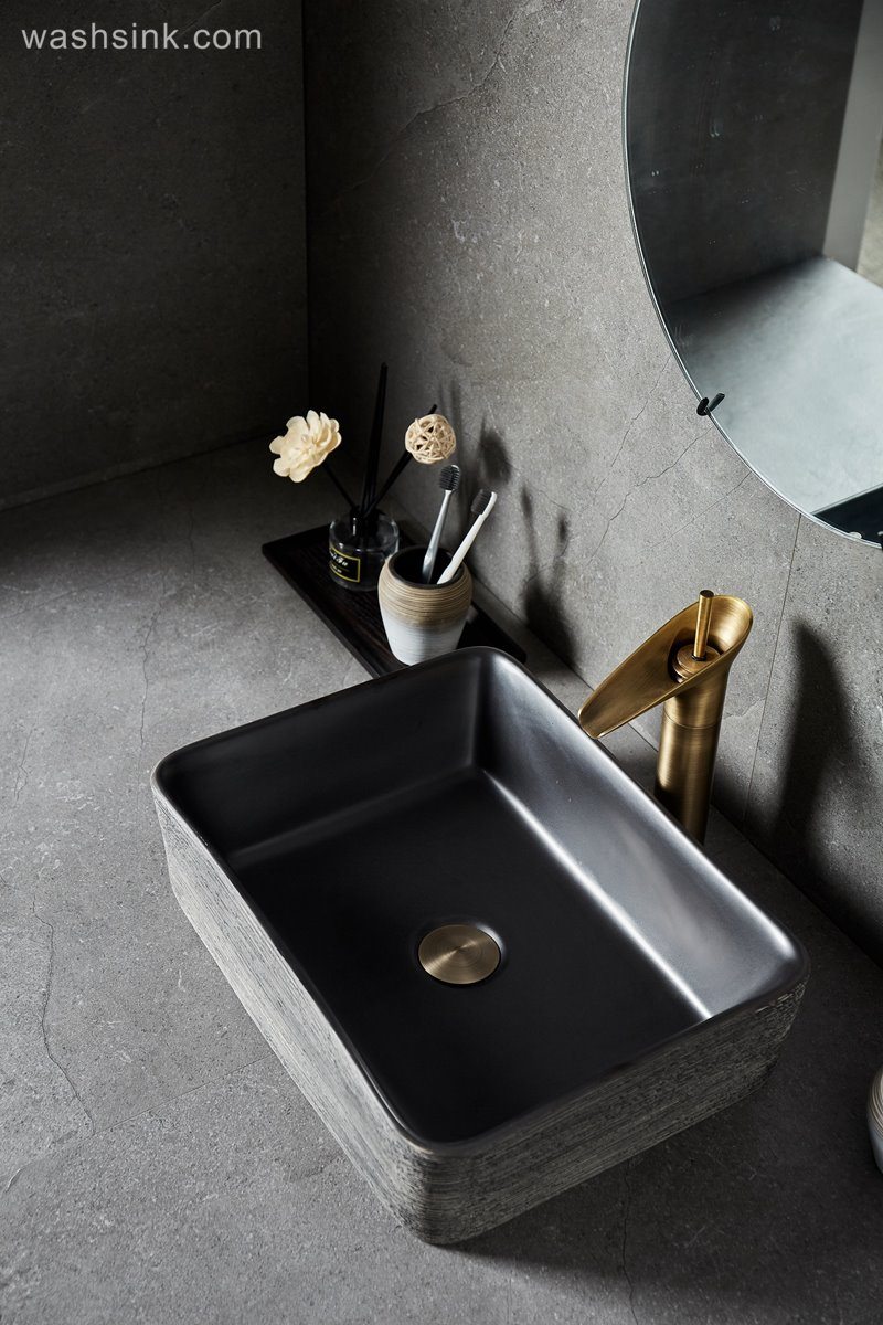 LJ24-016-BQ0A8875 LJ24-0016  2024 Rectangular design beautiful simple ceramic sink - shengjiang  ceramic  factory   porcelain art hand basin wash sink