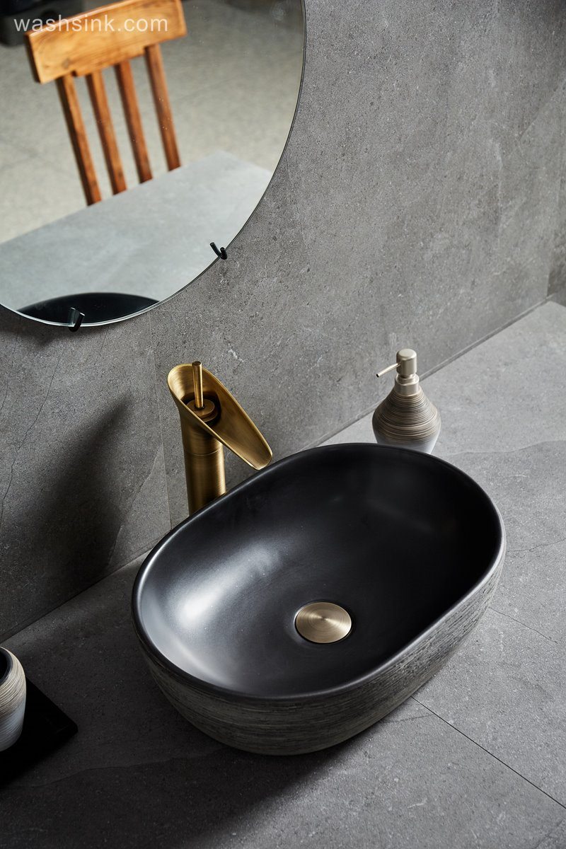 LJ24-017-BQ0A8893 LJ24-0017 Classic color unique shape simple generous home furnishing ceramic wash basin - shengjiang  ceramic  factory   porcelain art hand basin wash sink