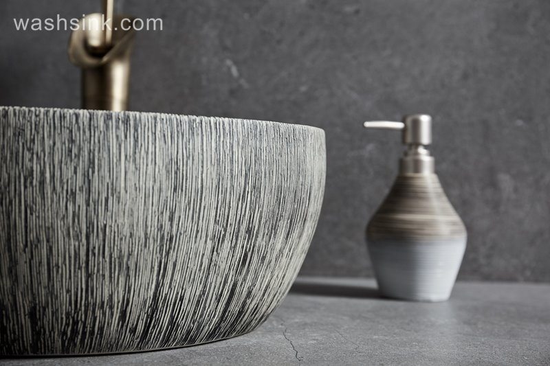 LJ24-021-BQ0A8655 LJ24-0021 Modern Countertop Basin Bathroom Wash Basin Plug Black Ceramic - shengjiang  ceramic  factory   porcelain art hand basin wash sink