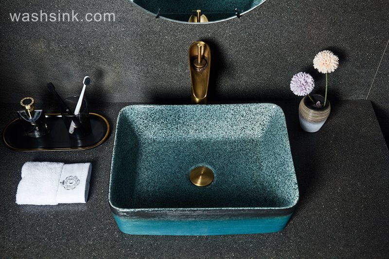 LJ24-024-BQ0A2367 LJ24-0024  Creative black and blue gradient ceramic bathroom wash basin - shengjiang  ceramic  factory   porcelain art hand basin wash sink