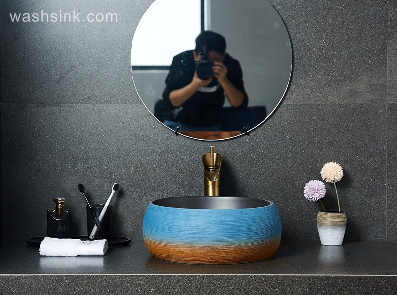 LJ24-039-BQ0A2614 LJ24-0039   Sophisticated technology modern design bathroom ceramic sink - shengjiang  ceramic  factory   porcelain art hand basin wash sink