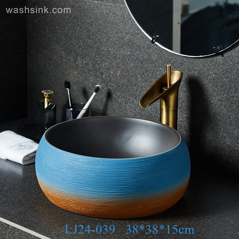 LJ24-039-BQ0A2621 LJ24-0039   Sophisticated technology modern design bathroom ceramic sink - shengjiang  ceramic  factory   porcelain art hand basin wash sink