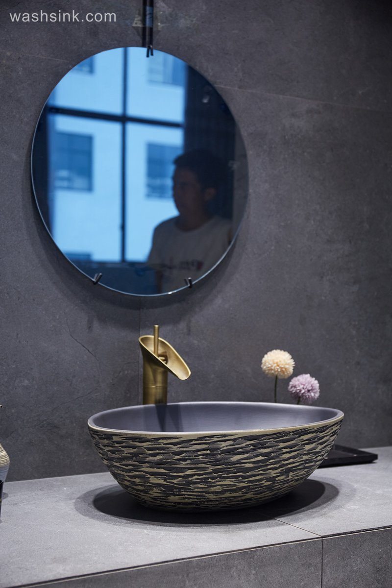 LJ24-042-BQ0A2954 LJ24-0042  2024 modern simple exquisite home decoration mall bathroom sink - shengjiang  ceramic  factory   porcelain art hand basin wash sink