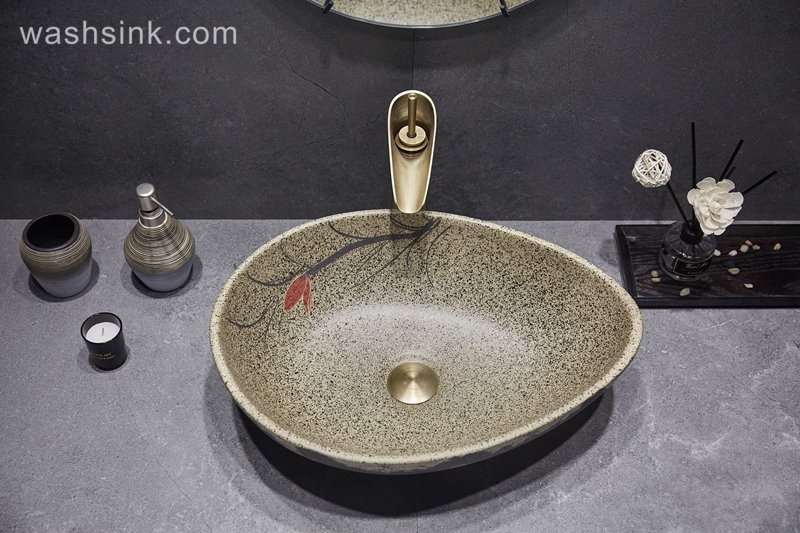 LJ24-047-BQ0A3038 LJ24-0047  Duck egg shape unique design exquisite shape workmanship excellent bathroom sink - shengjiang  ceramic  factory   porcelain art hand basin wash sink