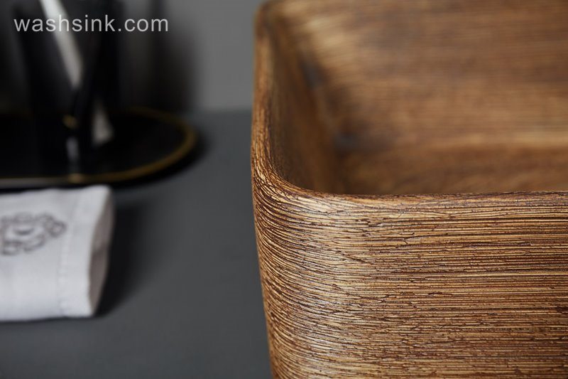 LJ24-066-BQ0A7067 LJ24-0066 Bathroom Sink Rectangular Modern Above Counter burlywood Porcelain Ceramic Vessel Vanity Sink Art Basin - shengjiang  ceramic  factory   porcelain art hand basin wash sink