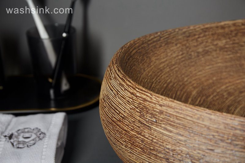 LJ24-073-BQ0A7235 LJ24-0073 Oval Porcelain Vessel Sink,Bathroom Artistic Sink Bowl,Above Counter Ceramic Art Wash Basin - shengjiang  ceramic  factory   porcelain art hand basin wash sink