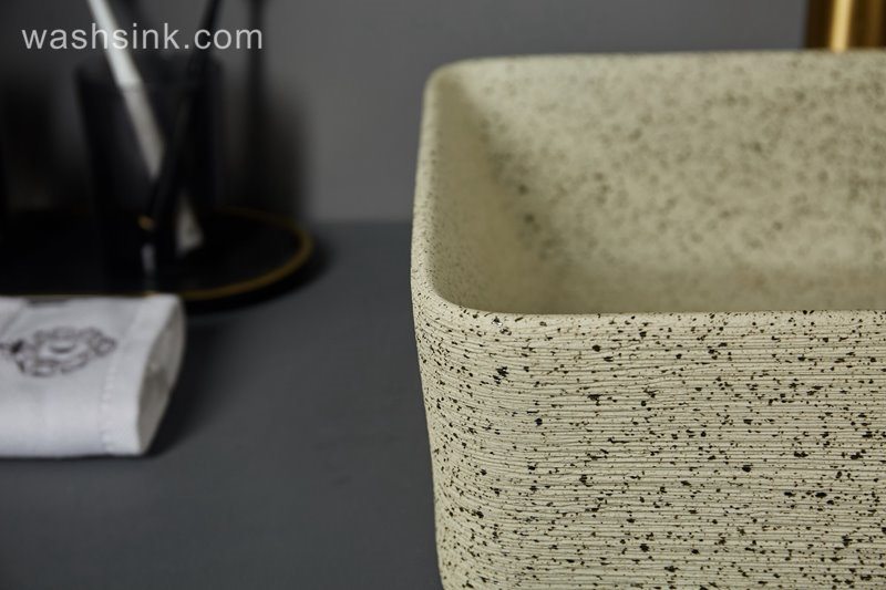 LJ24-079-BQ0A7325 LJ24-0079   Cream-Colored Bathroom Vessel Sink Porcelain Ceramic Sink Bowl Vanity Sink Art Basin for Bathrooms - shengjiang  ceramic  factory   porcelain art hand basin wash sink