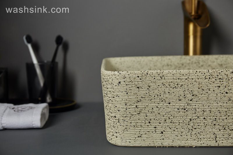 LJ24-079-BQ0A7326 LJ24-0079   Cream-Colored Bathroom Vessel Sink Porcelain Ceramic Sink Bowl Vanity Sink Art Basin for Bathrooms - shengjiang  ceramic  factory   porcelain art hand basin wash sink