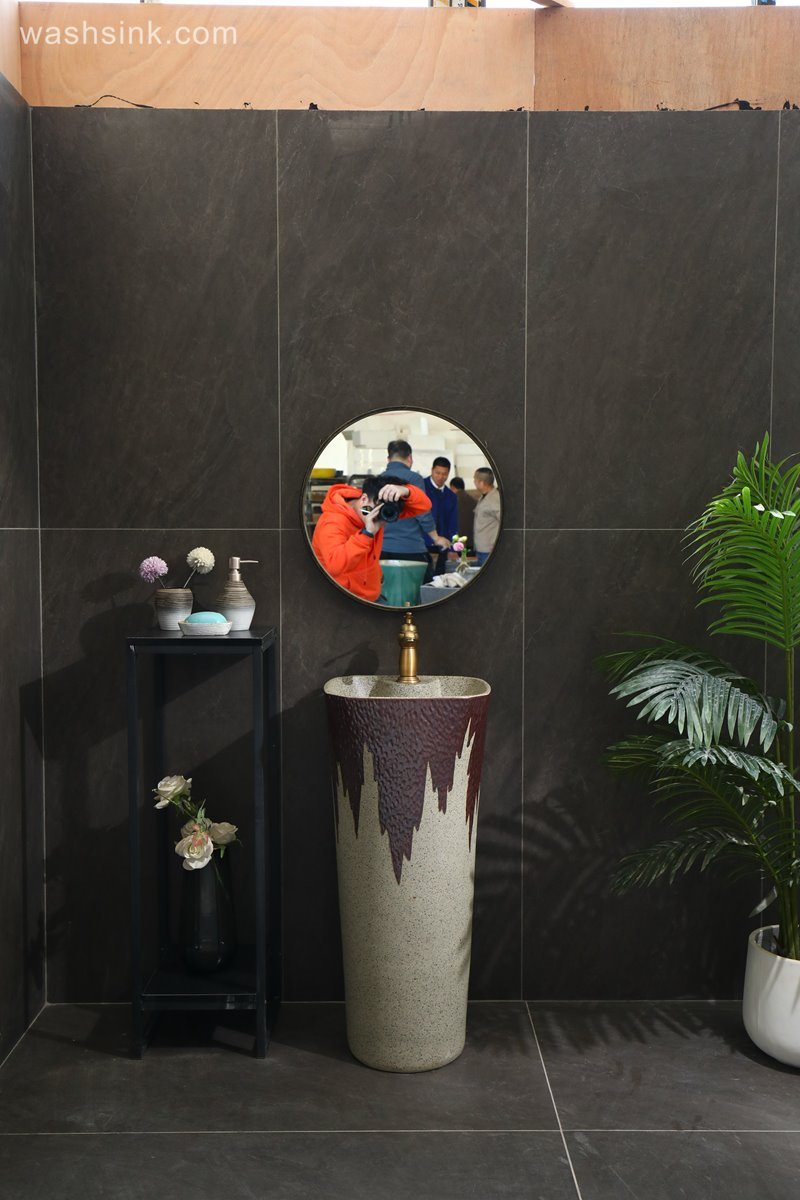 LJ24-086-6W5A2084 LJ24-0086 Modern home decoration, independent vertical sink, exquisite design - shengjiang  ceramic  factory   porcelain art hand basin wash sink