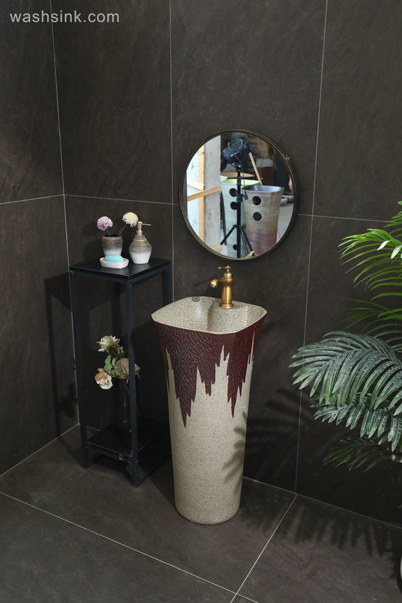 LJ24-086-6W5A2085-1 LJ24-0086 Modern home decoration, independent vertical sink, exquisite design - shengjiang  ceramic  factory   porcelain art hand basin wash sink
