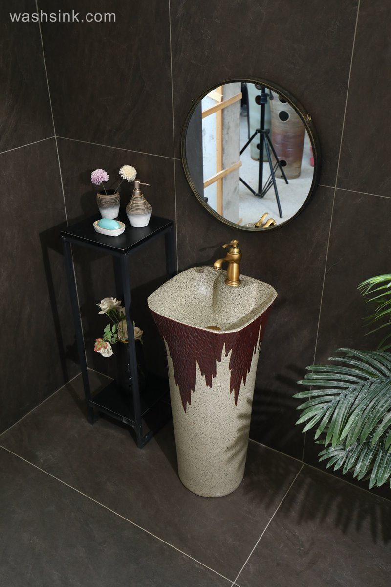 LJ24-086-6W5A2086 LJ24-0086 Modern home decoration, independent vertical sink, exquisite design - shengjiang  ceramic  factory   porcelain art hand basin wash sink