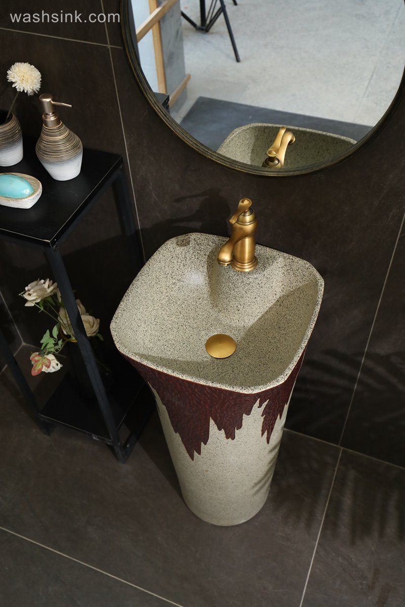 LJ24-086-6W5A2087 LJ24-0086 Modern home decoration, independent vertical sink, exquisite design - shengjiang  ceramic  factory   porcelain art hand basin wash sink