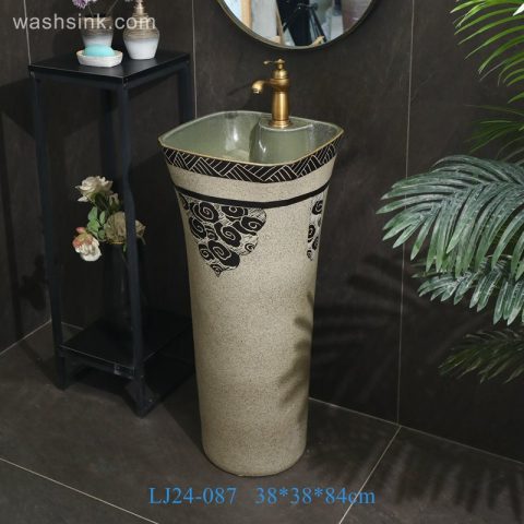 LJ24-0087  Modern design white and black Vertical ceramic sink quality and quantity assured