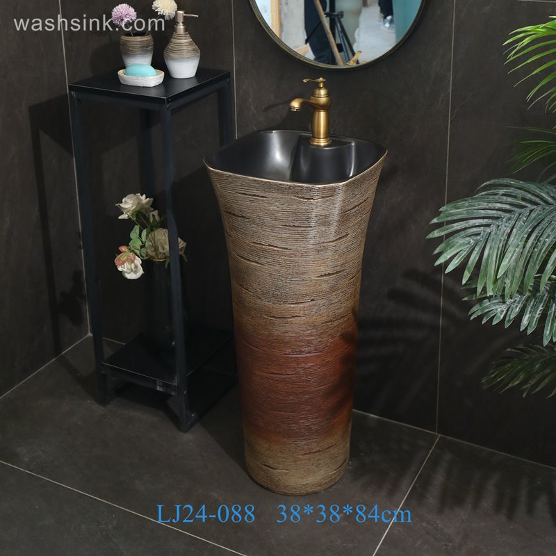 LJ24-088-6W5A2095 LJ24-0088 2024 Independent vertical gradient color home decoration sink - shengjiang  ceramic  factory   porcelain art hand basin wash sink