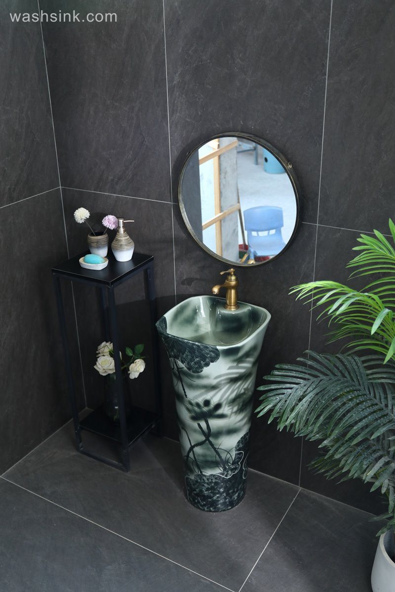 LJ24-099-6W5A3902 LJ24-0099  Vertical wash basin artistic conception creative art home decorative wash basin - shengjiang  ceramic  factory   porcelain art hand basin wash sink