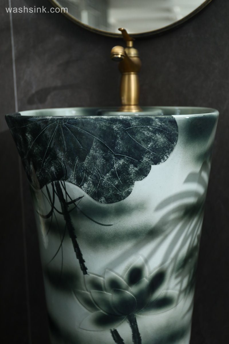 LJ24-099-6W5A3903 LJ24-0099  Vertical wash basin artistic conception creative art home decorative wash basin - shengjiang  ceramic  factory   porcelain art hand basin wash sink