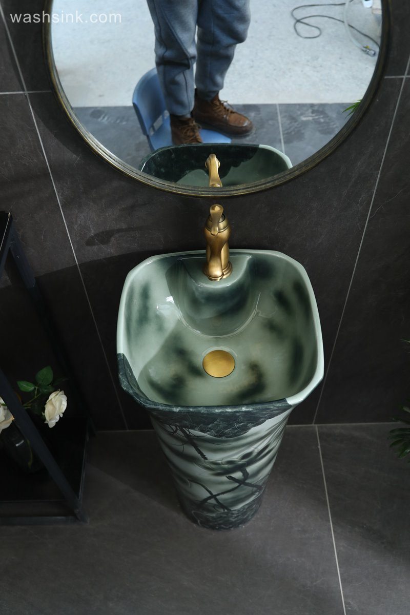 LJ24-099-6W5A3904 LJ24-0099  Vertical wash basin artistic conception creative art home decorative wash basin - shengjiang  ceramic  factory   porcelain art hand basin wash sink