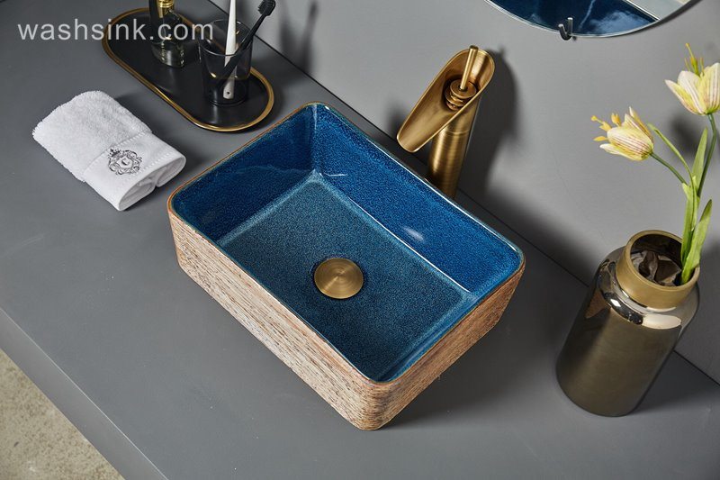 LJ24-103-BQ0A6931 LJ24-00103 Rectangular ceramic bathroom wash basin luxuriant in design - shengjiang  ceramic  factory   porcelain art hand basin wash sink