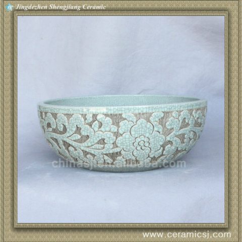 crackled chinese ceramic bathroom sink WRYBH90