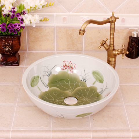 RYXW540 Water lily design bathroom basins