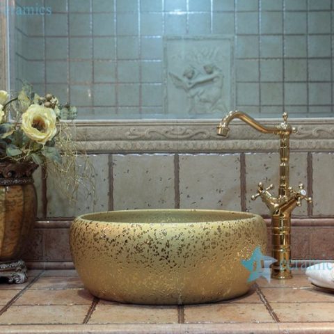RYXW700 Golden rain drop glazed contemporary wash basin sink