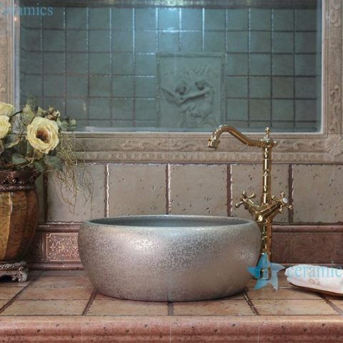 RYXW702 Silver color floral stamping water closet top chinaware sink
