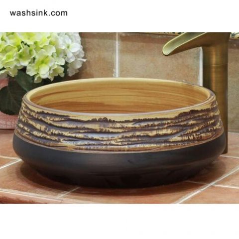 TPAA-067 Hand carved sauce glaze porcelain home decor wash cloth sink