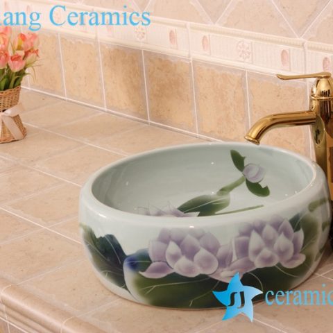 YL-B0_6834 Hot sale independent type round ceramic basin bowl sink