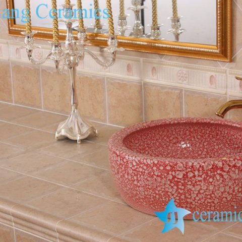 YL-B0_8227 China supplier hot sale round waist drum style ceramic sanitary ware wash basin