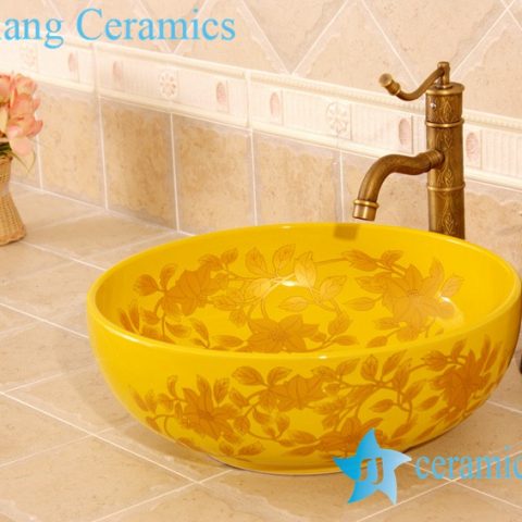YL-C_4476 Round counter above ceramic wash hand rinse